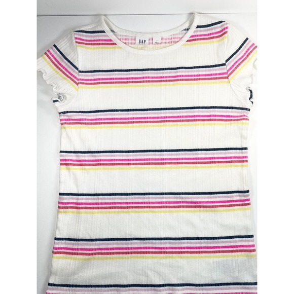 gap kids short sleeve Rib Tshirt Muli Color Stripe Size Large - Picture 3 of 8
